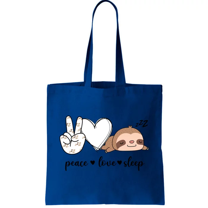 Peace Love Sleep Peace Hand Sign Sleep Sloth Lover Gift Tote Bag