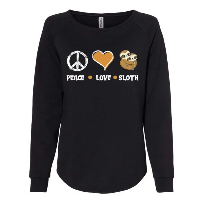 Peace Love Sloth Cute Sloth Lover Funny Sloth Gift Womens California Wash Sweatshirt