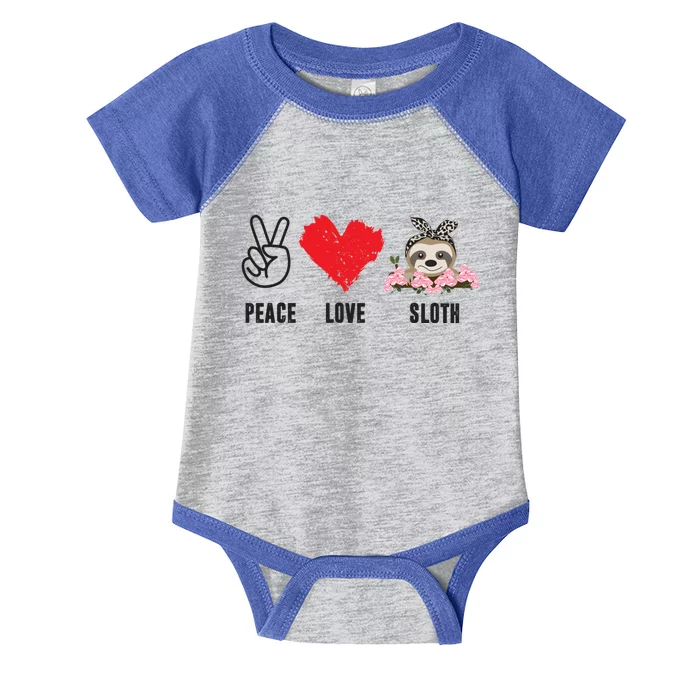 Peace Love Sloth Funny Sloth Love Great Gift Infant Baby Jersey Bodysuit