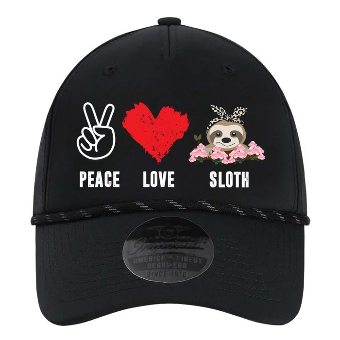 Peace Love Sloth Funny Sloth Love Cute Gift Performance The Dyno Cap