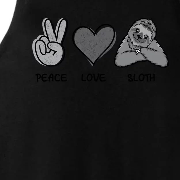 Peace Love Sloth Funny Sloth Love Gift Ladies Tri-Blend Wicking Tank