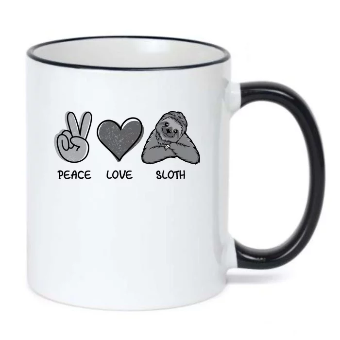 Peace Love Sloth Funny Sloth Love Gift Black Color Changing Mug