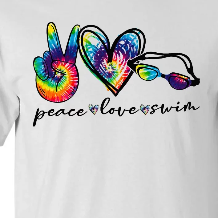 Peace Love Swim Tie Dye Swimmer Tall T-Shirt