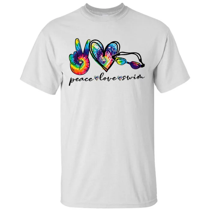 Peace Love Swim Tie Dye Swimmer Tall T-Shirt