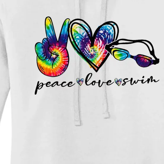 Peace Love Swim Tie Dye Swimmer Women's Pullover Hoodie