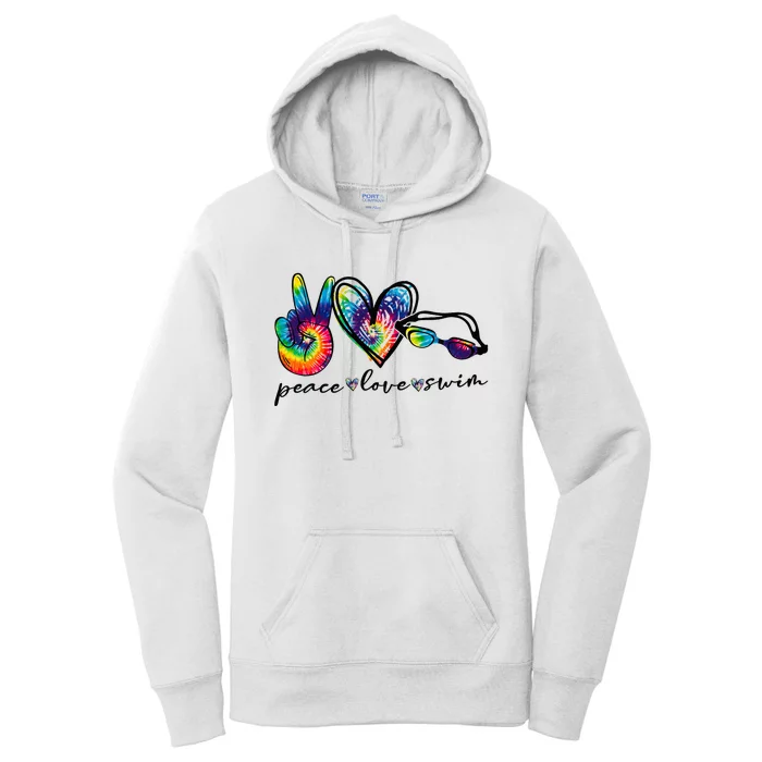 Peace Love Swim Tie Dye Swimmer Women's Pullover Hoodie