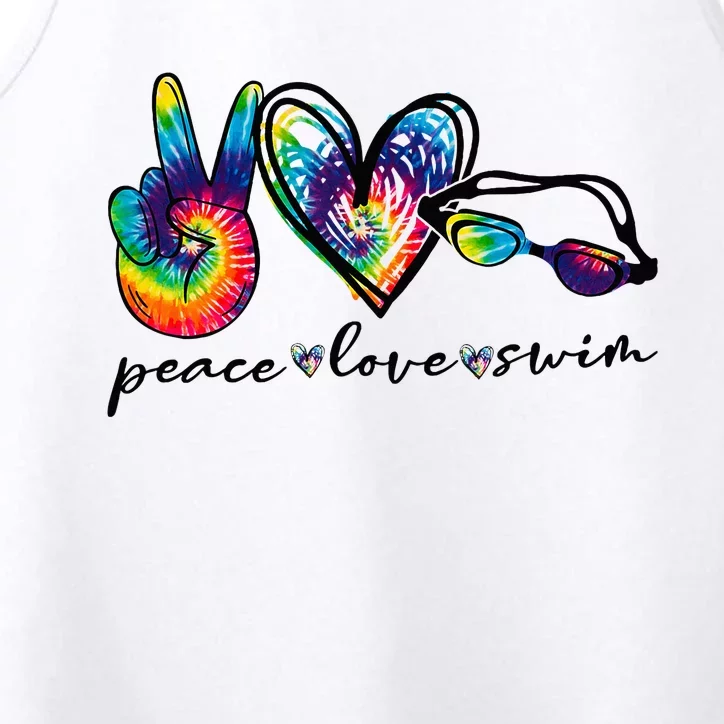 Peace Love Swim Tie Dye Swimmer Performance Tank