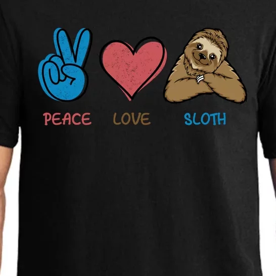 Peace Love Sloth Funny Sloth Love Gift Pajama Set