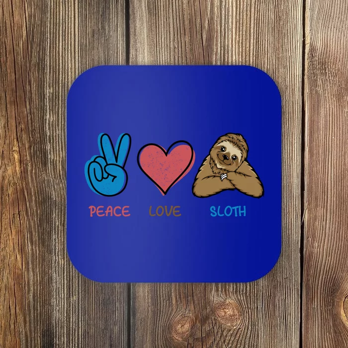 Peace Love Sloth Funny Sloth Love Gift Coaster