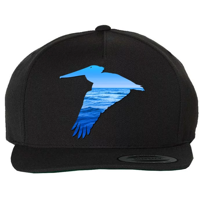 Pelican Lovers Silhouette Earth Day And Ocean Week Cute Gift Wool Snapback Cap