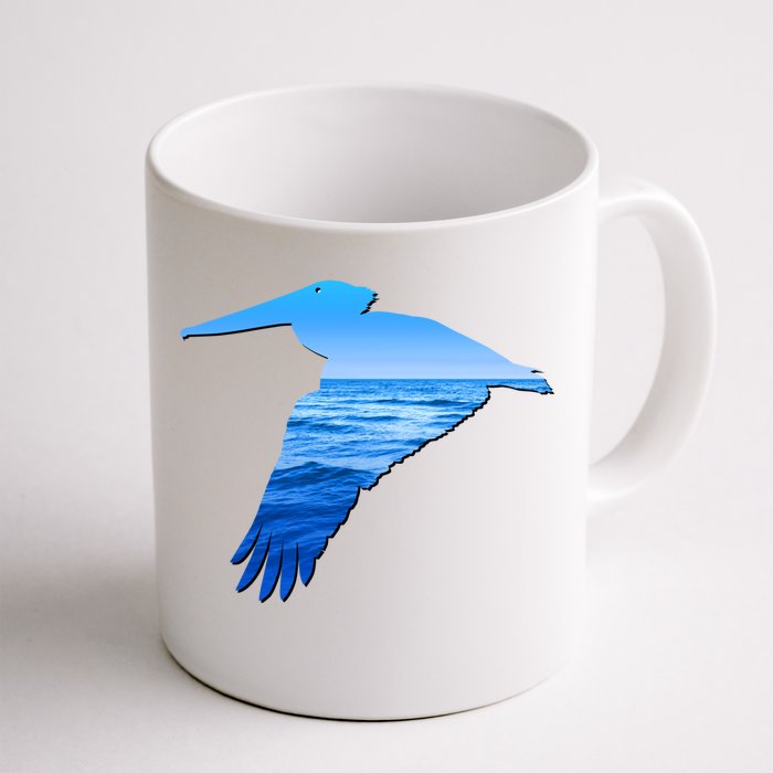 Pelican Lovers Silhouette Earth Day And Ocean Week Cute Gift Front & Back Coffee Mug