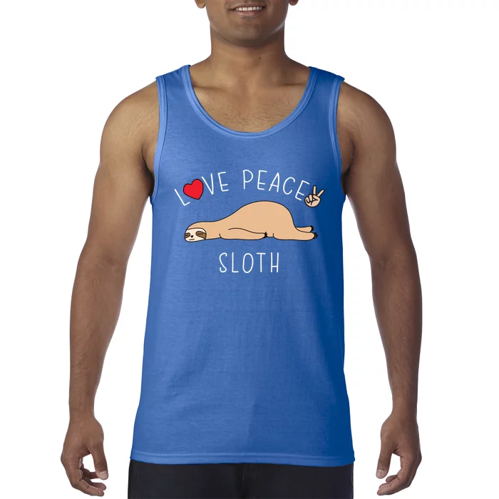 Peace Love Sloth Funny Cute Lazy Animal Kawaii Funny Gift Tank Top