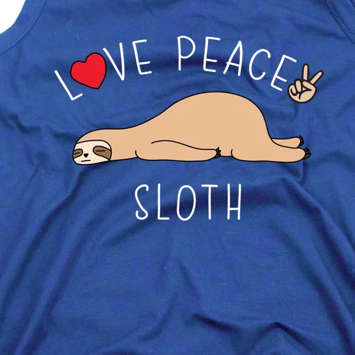 Peace Love Sloth Funny Cute Lazy Animal Kawaii Funny Gift Tank Top