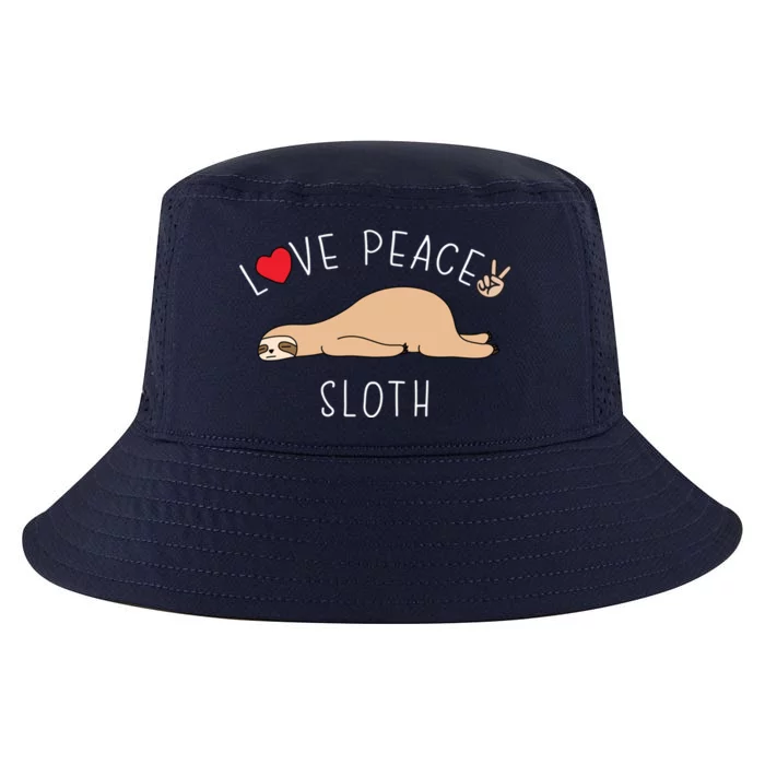 Peace Love Sloth Funny Cute Lazy Animal Kawaii Funny Gift Cool Comfort Performance Bucket Hat