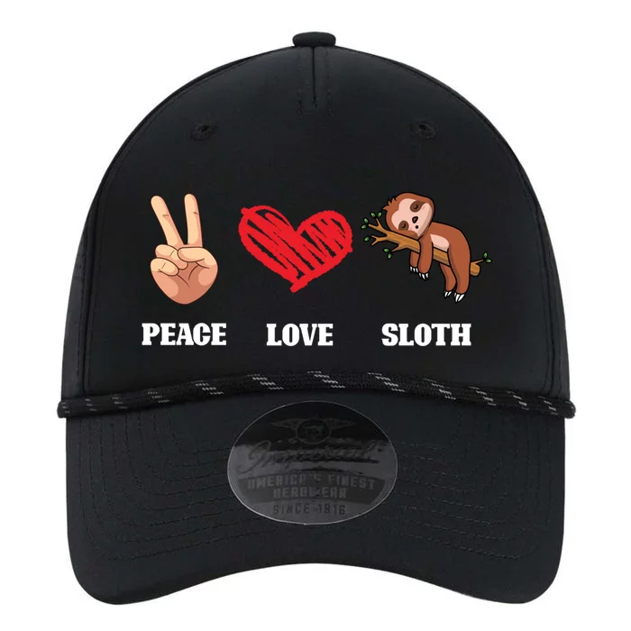 Peace Love Sloth Funny Lazy Sloths Animal Lover Graphic Gift Performance The Dyno Cap