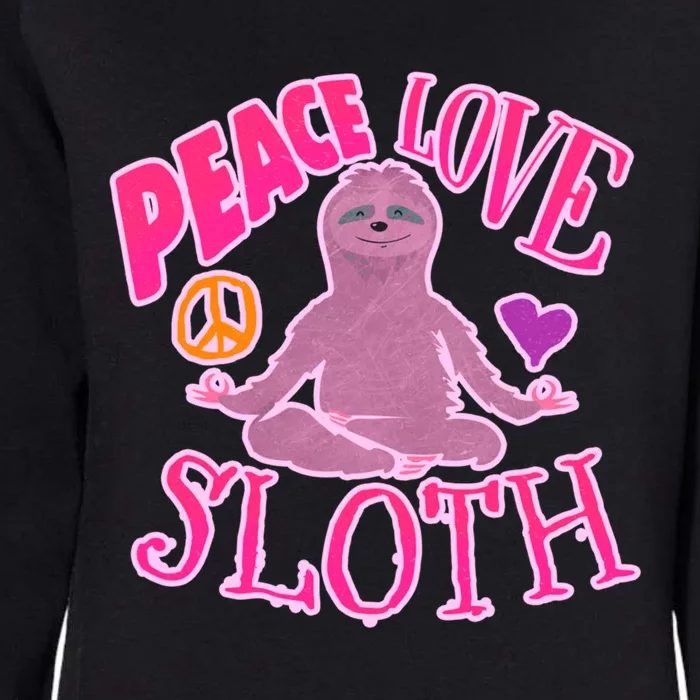 Peace Love Sloth Funny Peaceful Awesome Life Gift Womens California Wash Sweatshirt