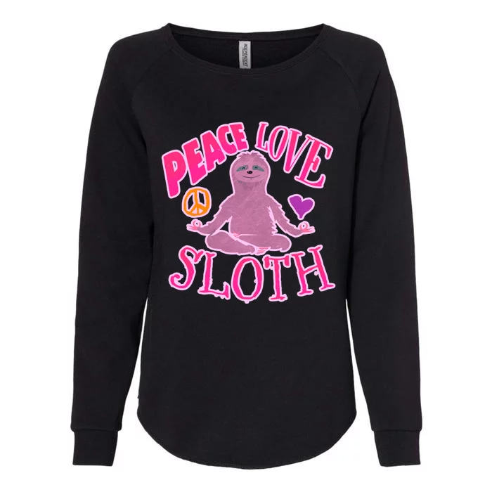 Peace Love Sloth Funny Peaceful Awesome Life Gift Womens California Wash Sweatshirt