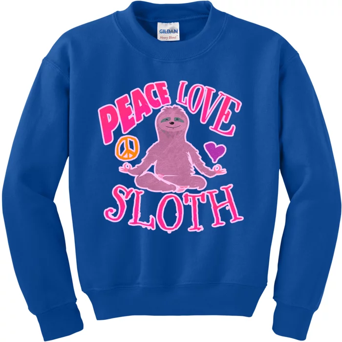 Peace Love Sloth Funny Peaceful Awesome Life Gift Kids Sweatshirt