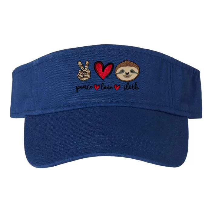 Peace Love Sloth Funny Sloth Lover Girls Gift Valucap Bio-Washed Visor