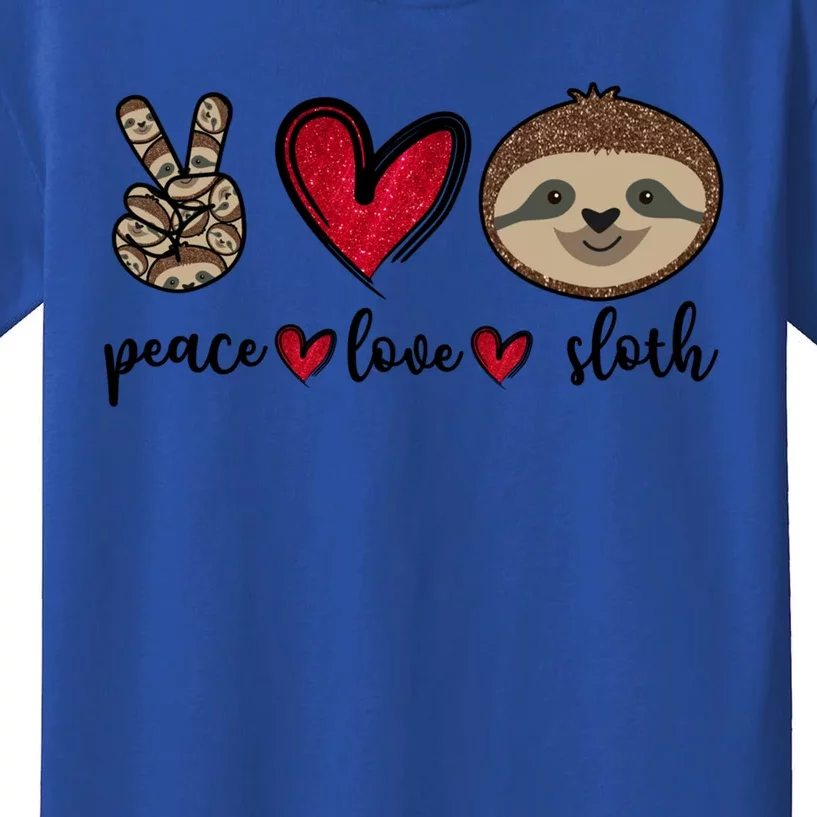 Peace Love Sloth Funny Sloth Lover Girls Gift Kids T-Shirt