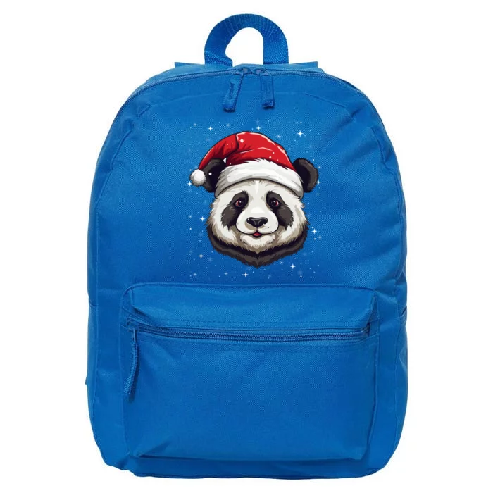 Panda Lover Santa Hat Xmas Holiday Panda Christmas Gift 16 in Basic Backpack