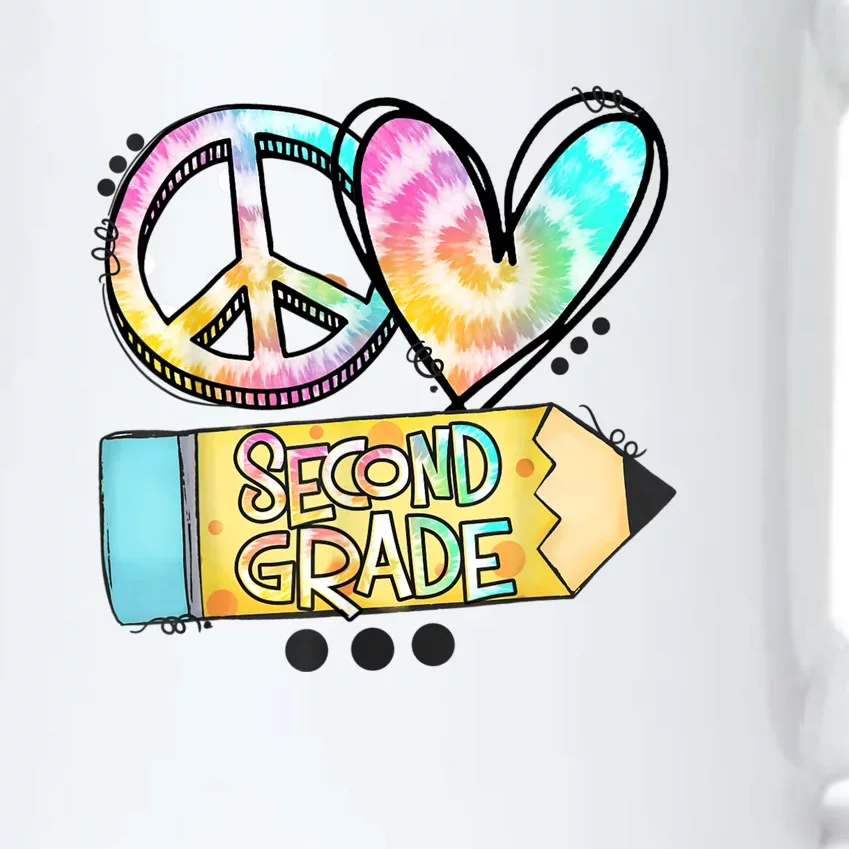 Peace Love Second Grade Funny TieDye Teacher Black Color Changing Mug