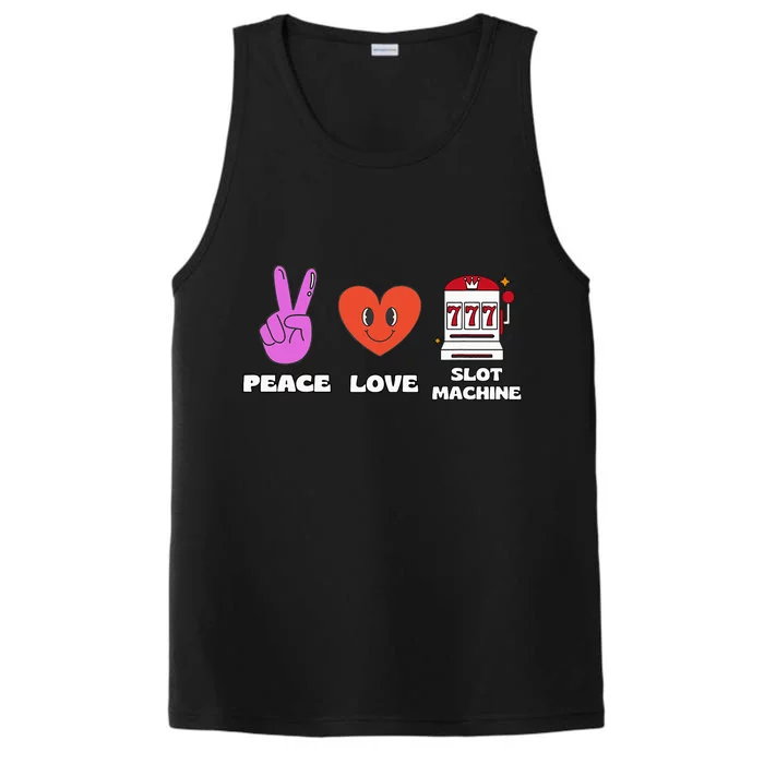 Peace Love Slot Machine Performance Tank