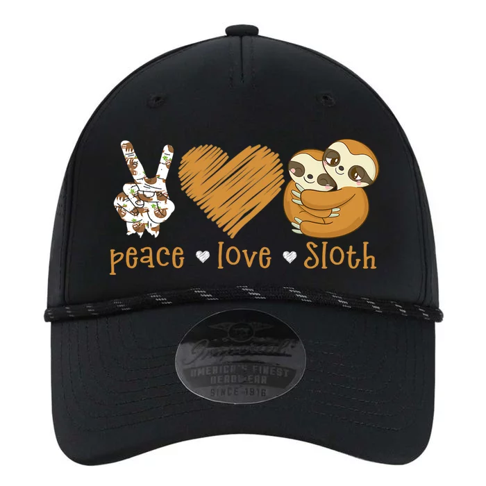 Peace Love Sloth Hand Sign Heart Sloth Lovers Gift Performance The Dyno Cap