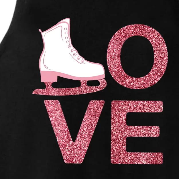 Pink Love Skating Dress Ice Skating Shoes Ladies Tri-Blend Wicking Tank