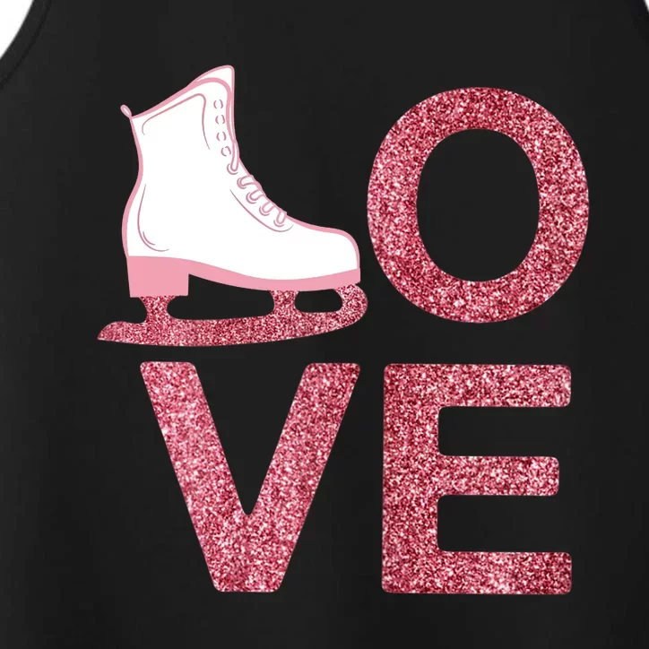 Pink Love Skating Dress Ice Skating Shoes Performance Tank