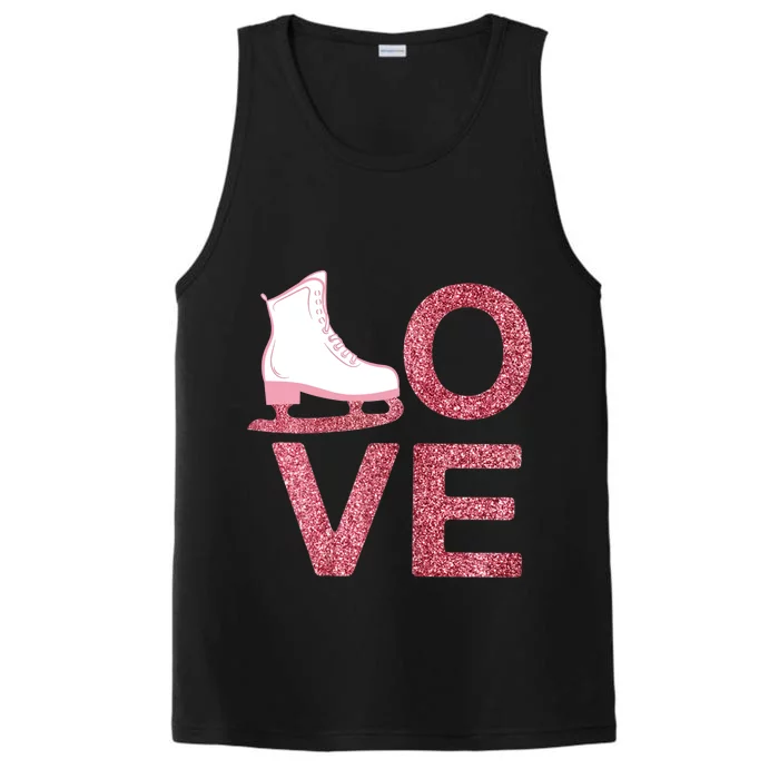 Pink Love Skating Dress Ice Skating Shoes Performance Tank