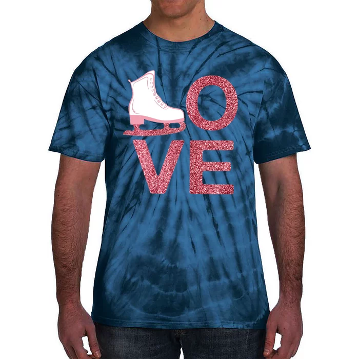 Pink Love Skating Dress Ice Skating Shoes Tie-Dye T-Shirt