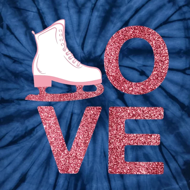 Pink Love Skating Dress Ice Skating Shoes Tie-Dye T-Shirt