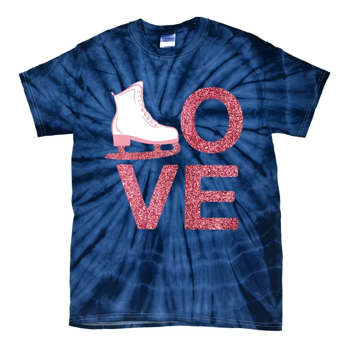 Pink Love Skating Dress Ice Skating Shoes Tie-Dye T-Shirt