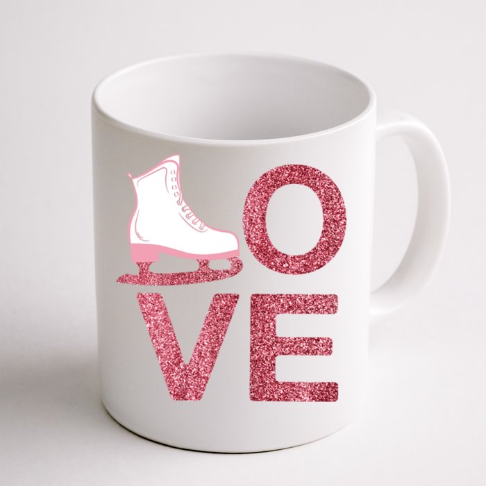 Pink Love Skating Dress Ice Skating Shoes Front & Back Coffee Mug