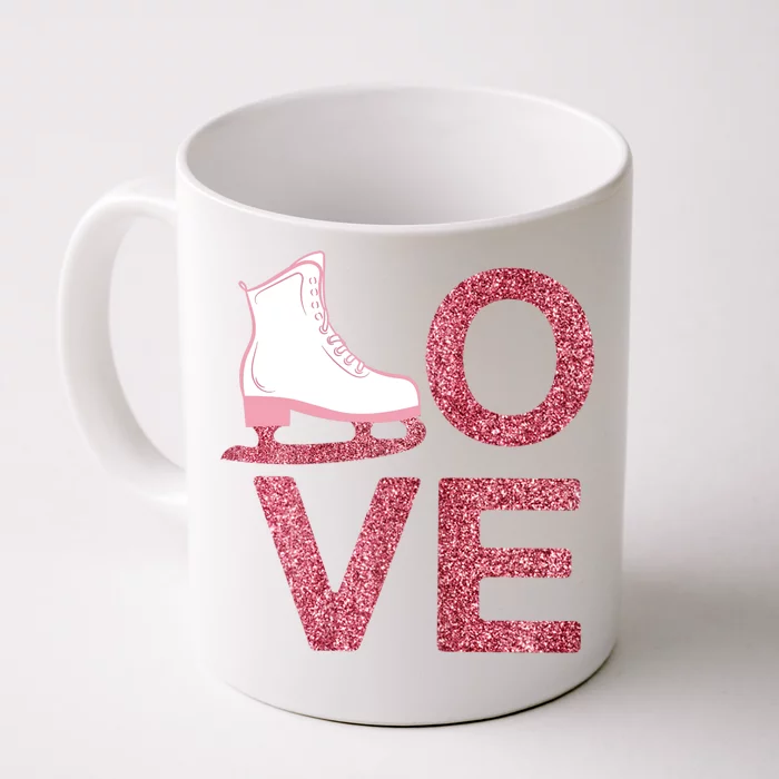 Pink Love Skating Dress Ice Skating Shoes Front & Back Coffee Mug