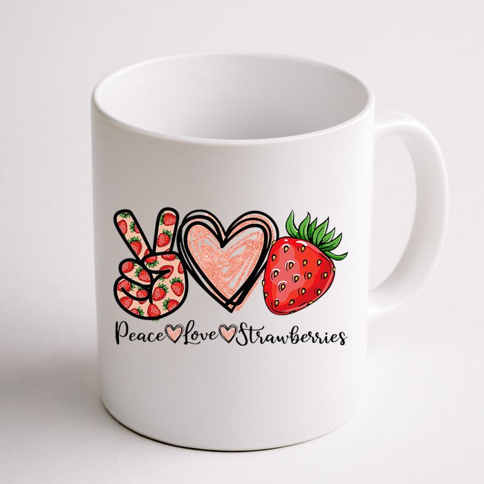 Peace Love Strawberry Farmer Strawberries Lover Berry Fruits Front & Back Coffee Mug