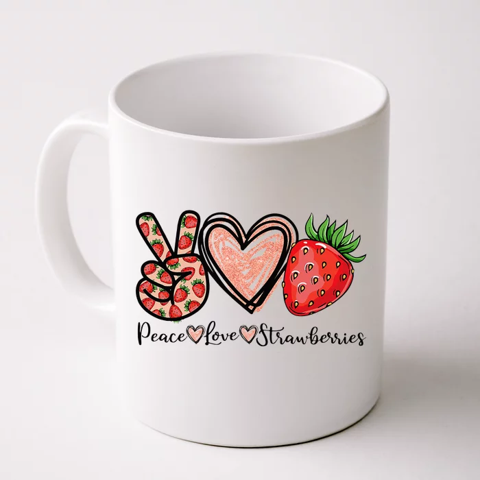 Peace Love Strawberry Farmer Strawberries Lover Berry Fruits Front & Back Coffee Mug