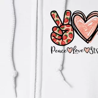 Peace Love Strawberry Farmer Strawberries Lover Berry Fruits Full Zip Hoodie