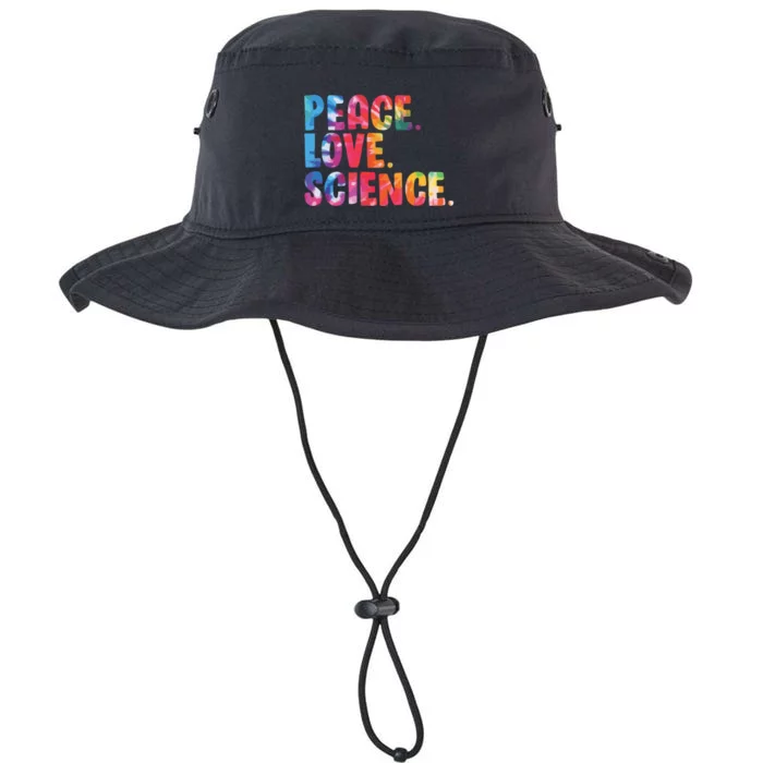 Peace Love Science Funny Awesome Tie Dye Legacy Cool Fit Booney Bucket Hat