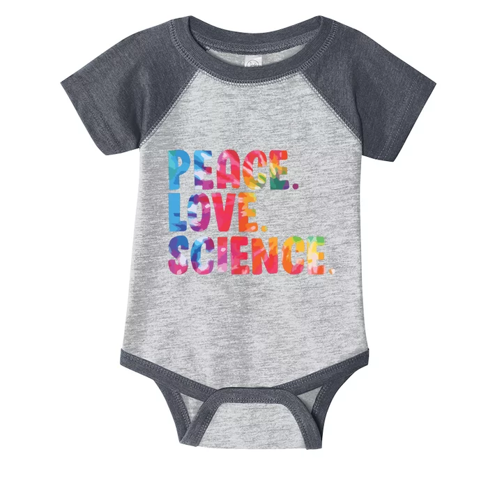 Peace Love Science Funny Awesome Tie Dye Infant Baby Jersey Bodysuit