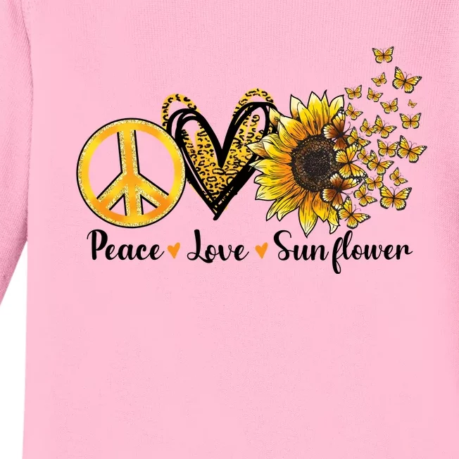 Peace Love Sunflower Sublimation Baby Long Sleeve Bodysuit