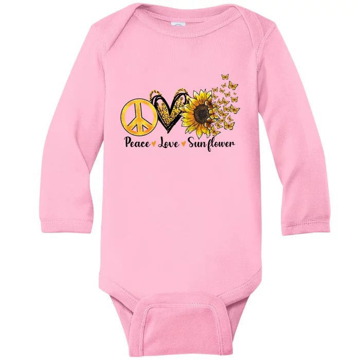 Peace Love Sunflower Sublimation Baby Long Sleeve Bodysuit