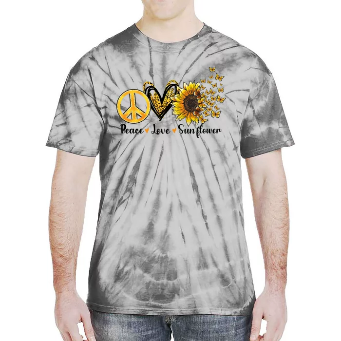 Peace Love Sunflower Sublimation Tie-Dye T-Shirt