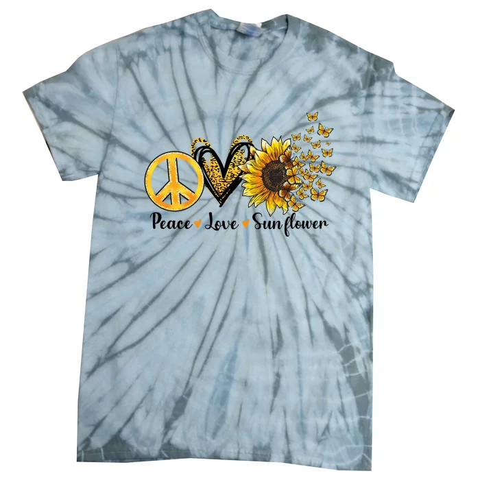 Peace Love Sunflower Sublimation Tie-Dye T-Shirt