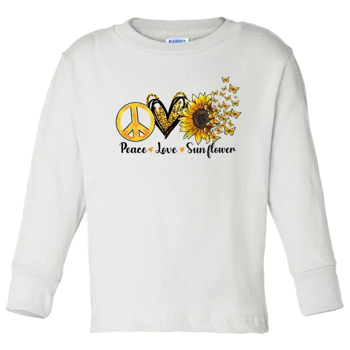 Peace Love Sunflower Sublimation Toddler Long Sleeve Shirt