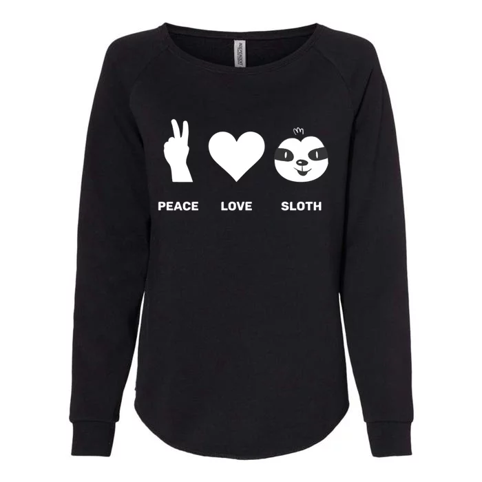 Peace Love Sloth Lover Lazy Animals Great Gift Womens California Wash Sweatshirt