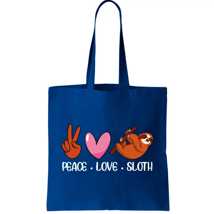 Peace Love Sloth Lover Lazy Animals Gift Tote Bag