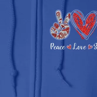 Peace Love Stethoscope Nurse Symbol Funny Nursing Funny Gift Full Zip Hoodie