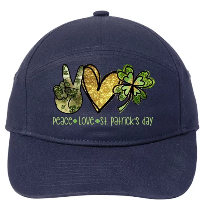 Peace Love St Patrick's Day Festive 7-Panel Snapback Hat